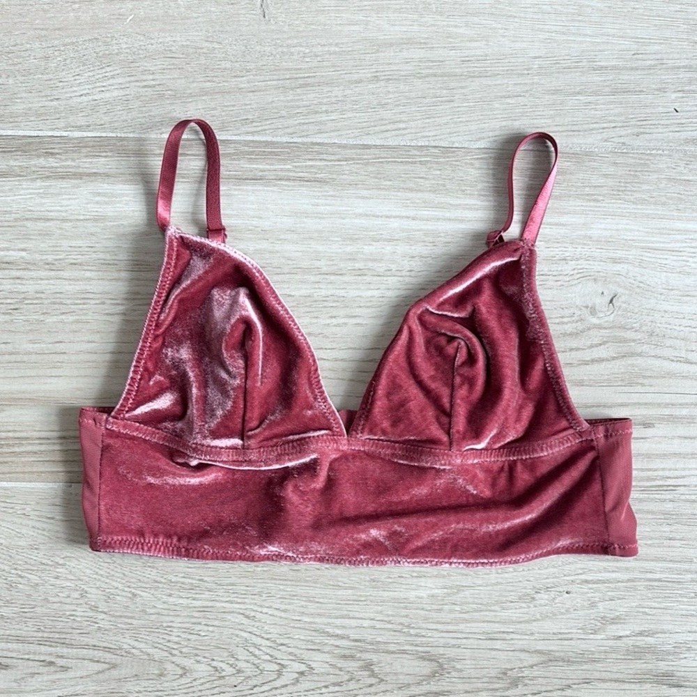 Youmita Velvet Bralette in Dusty Rose